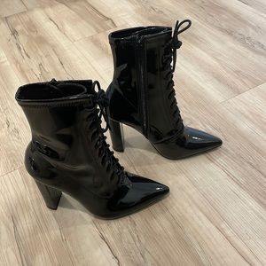 Black asos design high heels boots